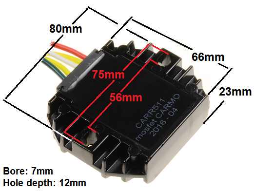 dimentions Ducati Moto Guzzi voltage regulator rectifier